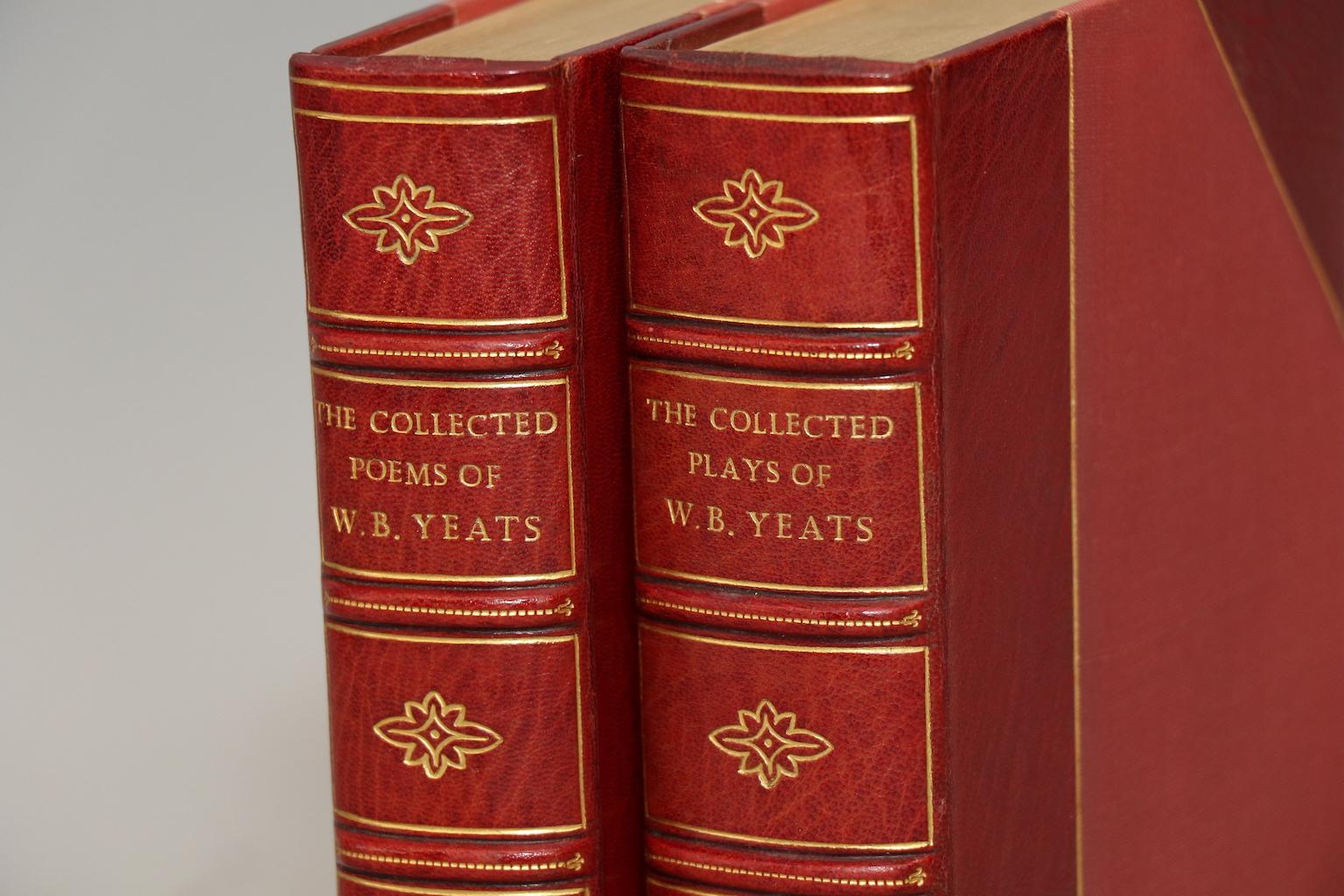 Leatherbound. 2 volumes. Bound in 3/4 red Morocco with top edges gilt, raised bands, & gilt panels. Very good. Published in London by MacMillan & Co., Ltd. in 1963.

All listed dimensions are for a single volume.