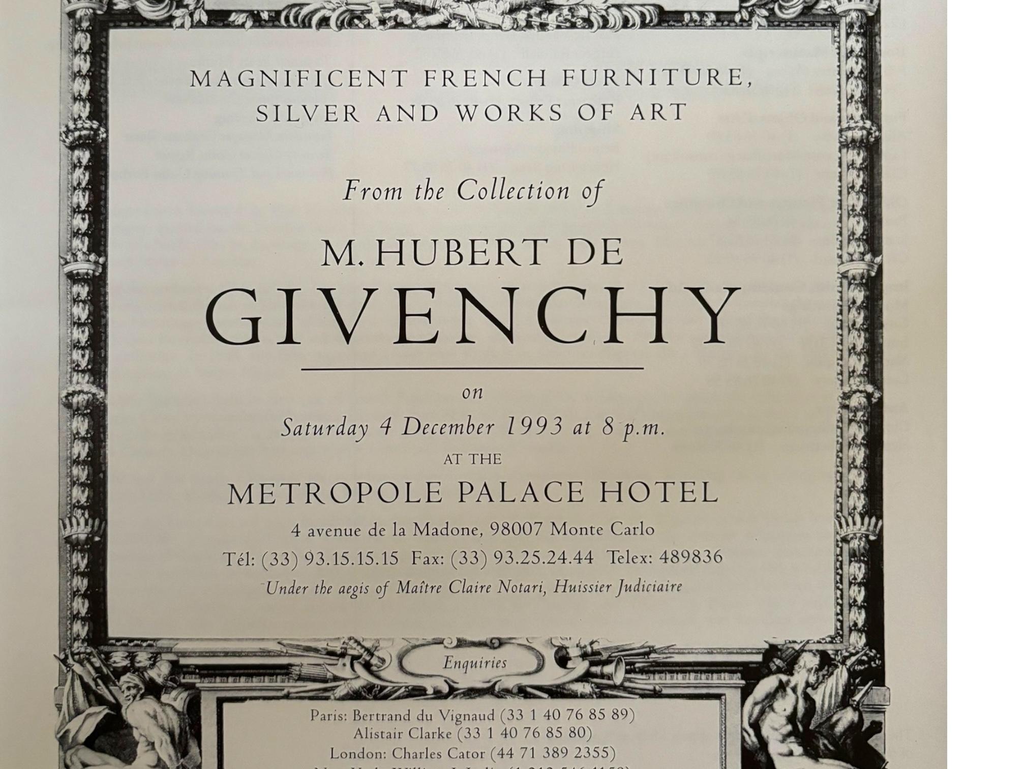 The Collection of M. Hubert Givenchy - 1993 Christie's Monaco Auction Catalog In Good Condition For Sale In Bradenton, FL