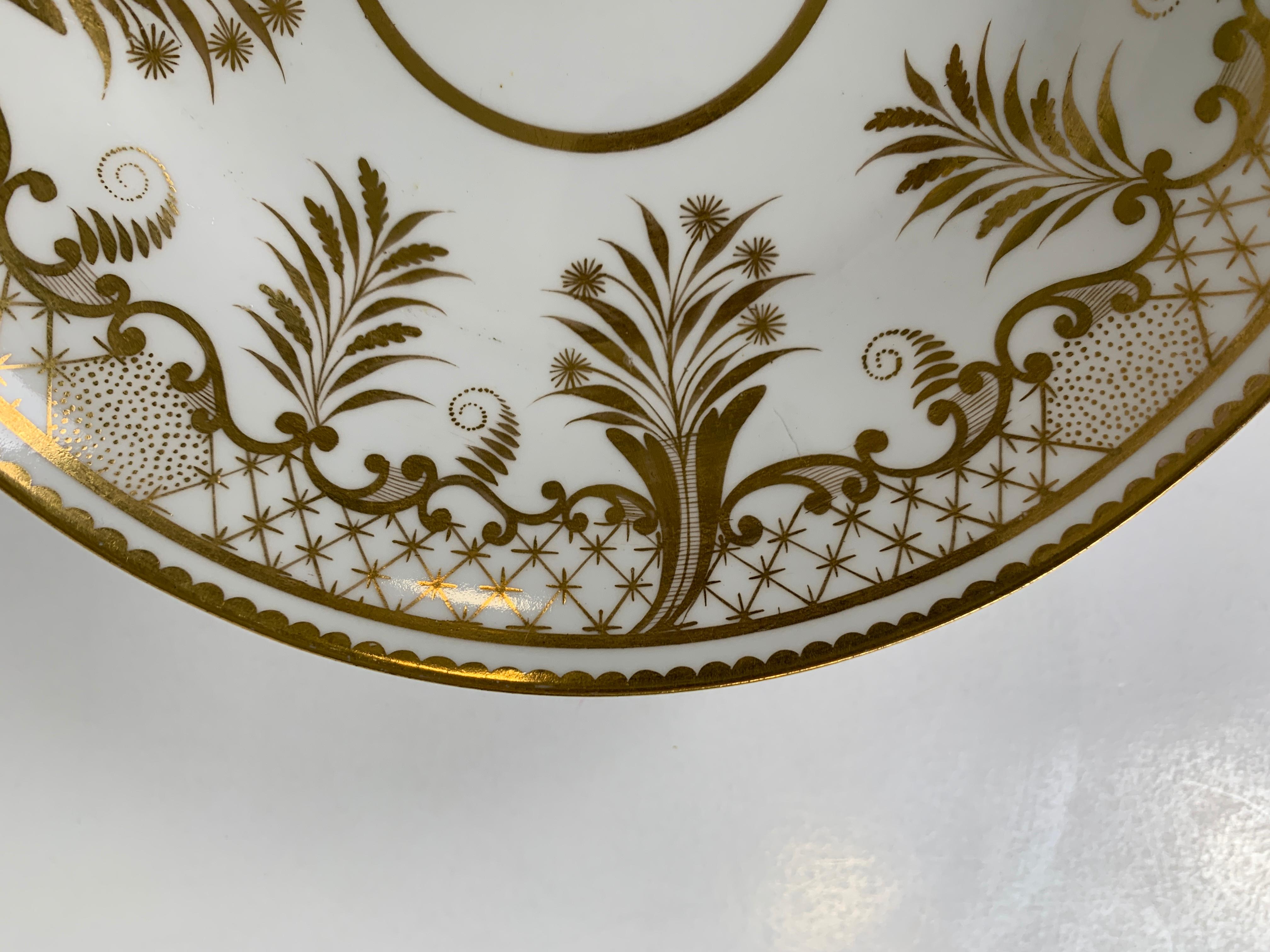 Porcelain The Collection of Mario Buatta A Pair of White & Gold Dishes England, circa 1820 For Sale