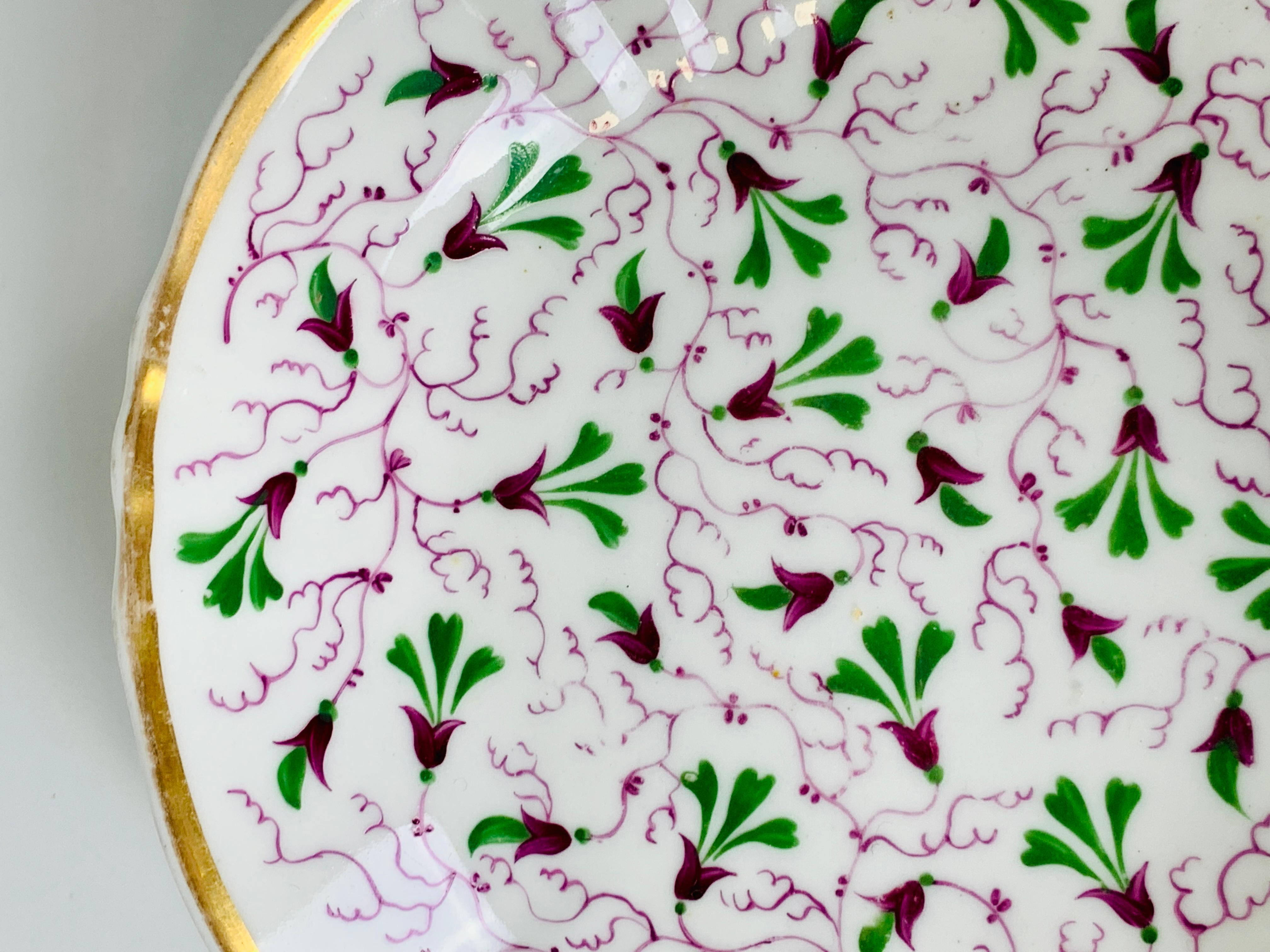 The Collection of Mario Buatta a Porcelain Saucer Made in England, circa 1825 In Excellent Condition In Katonah, NY