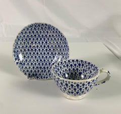 Collection of Mario Buatta a Small Blue and White Tea Cup and Saucer