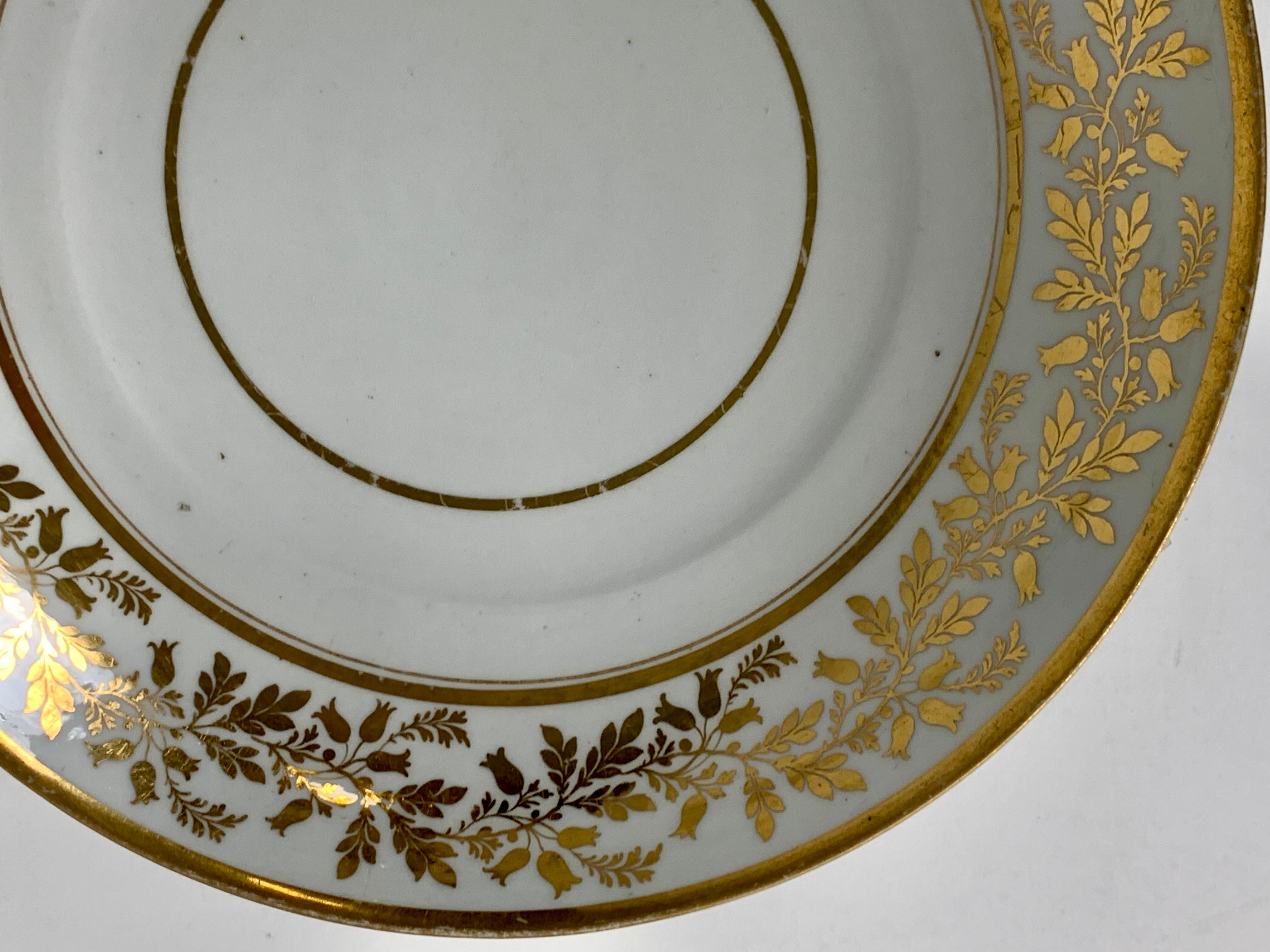 Collection of Mario Buatta Pair White & Gold Porcelain Dishes England c-1820 1