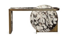 The Collision Console Carrara Marble and Brushed Brass, Viola, by Lara Bohinc