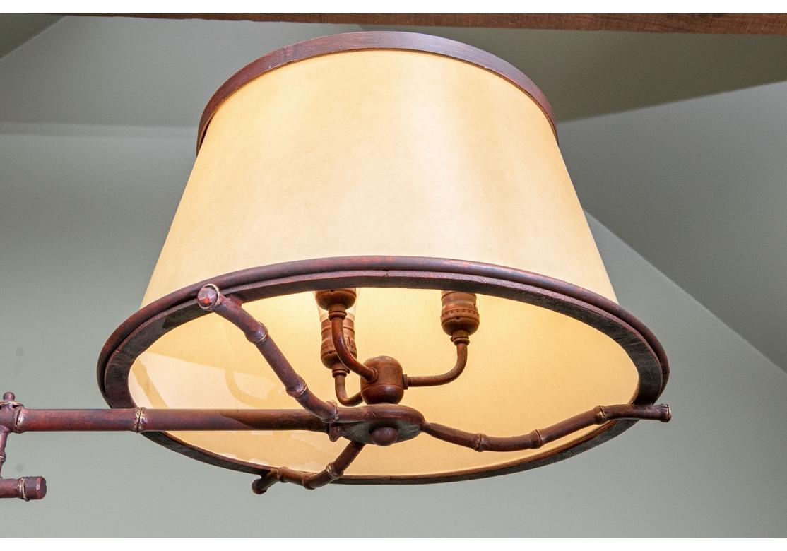 Painted The “Colonial” Faux-Bamboo Billard Fixture By Paul Ferrante For John Rosselli