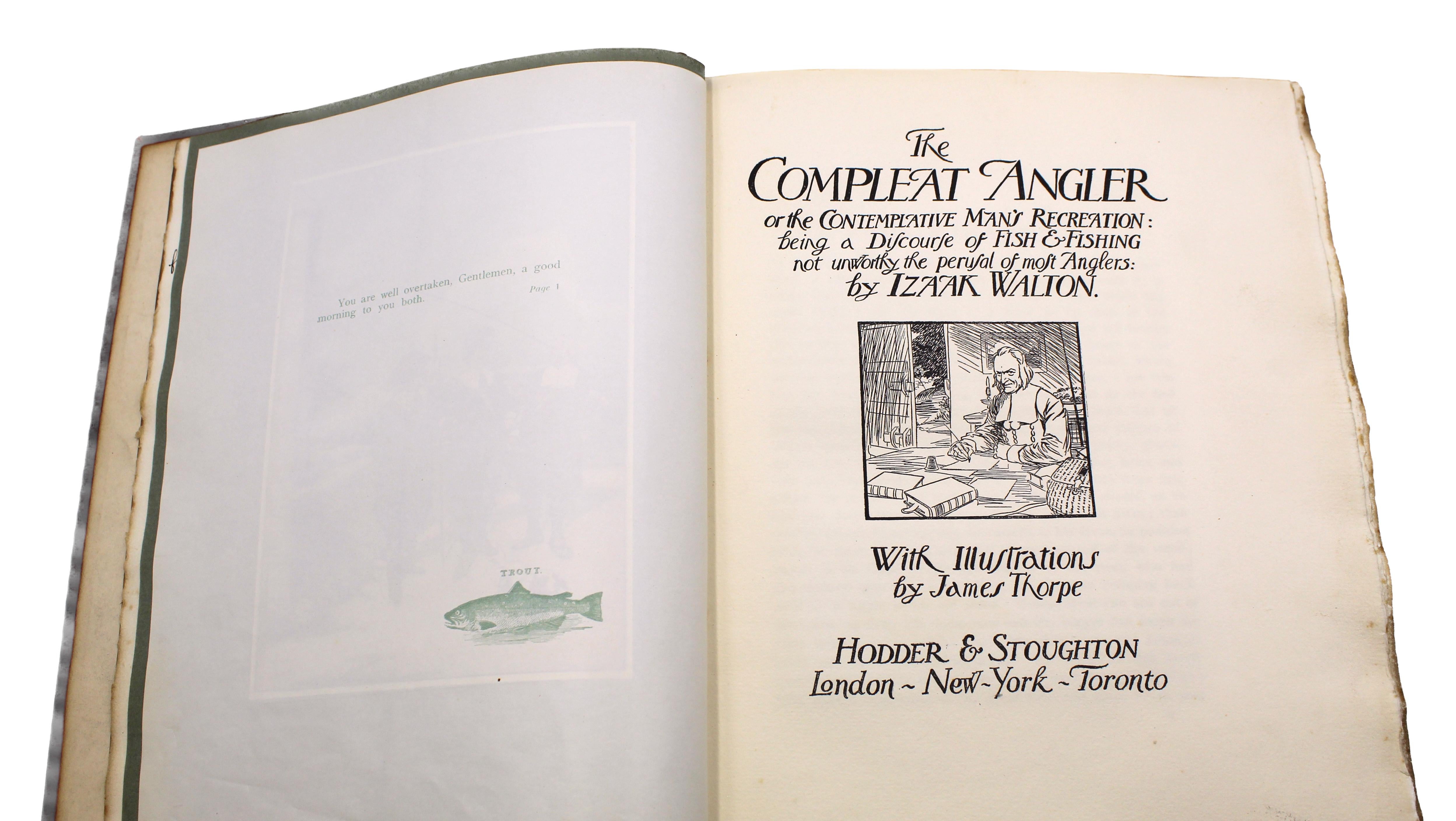 English The Compleat Angler by Izaak Walton, Illustrated and Signed by J. Thorpe, 1911
