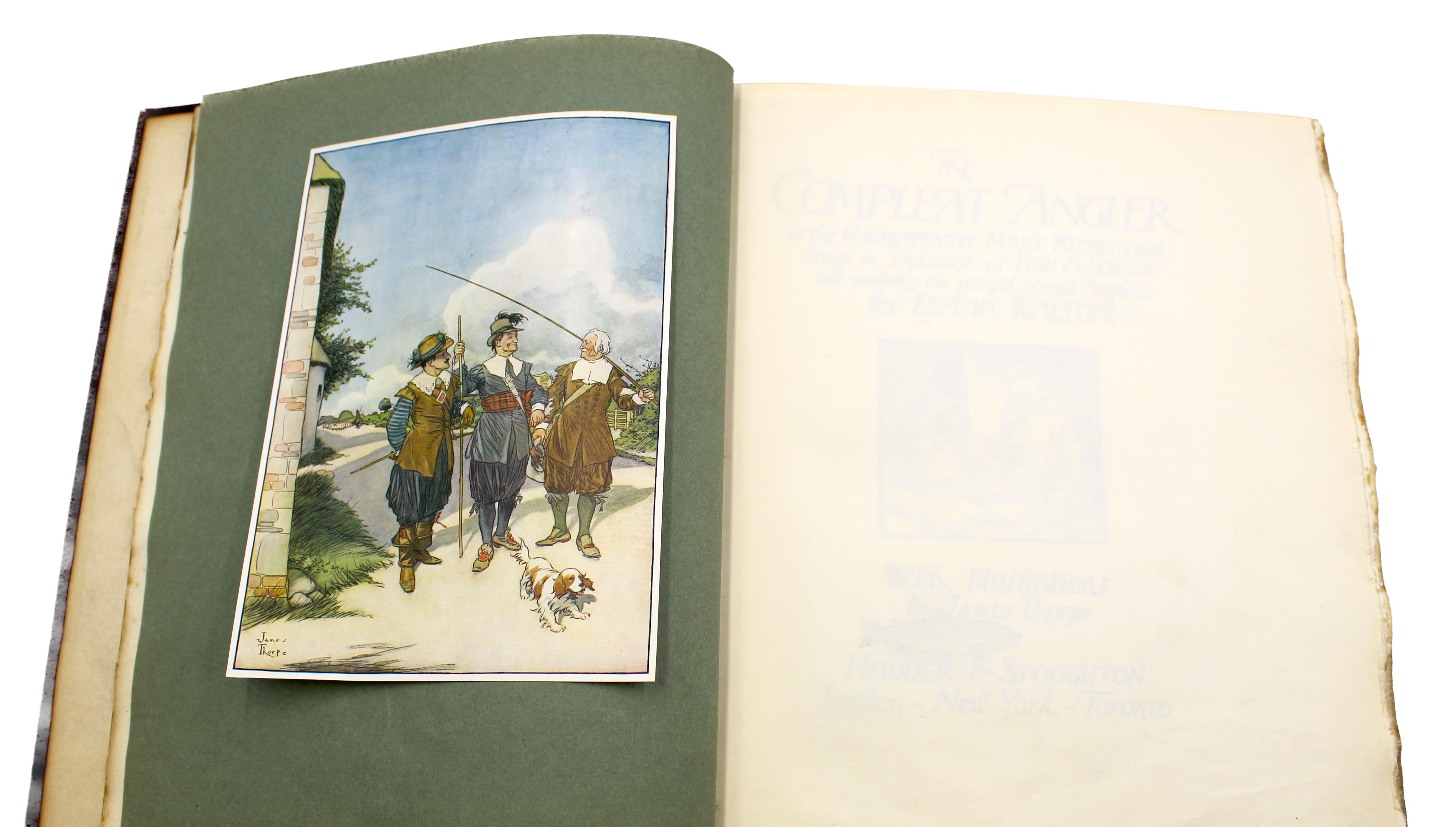 Early 20th Century The Compleat Angler by Izaak Walton, Illustrated and Signed by J. Thorpe, 1911