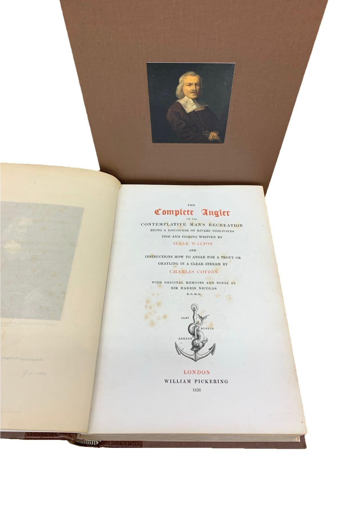 Mid-19th Century The Complete Angler by Izaak Walton & Charles Cotton, 2-Vol. Leather Set, 1836