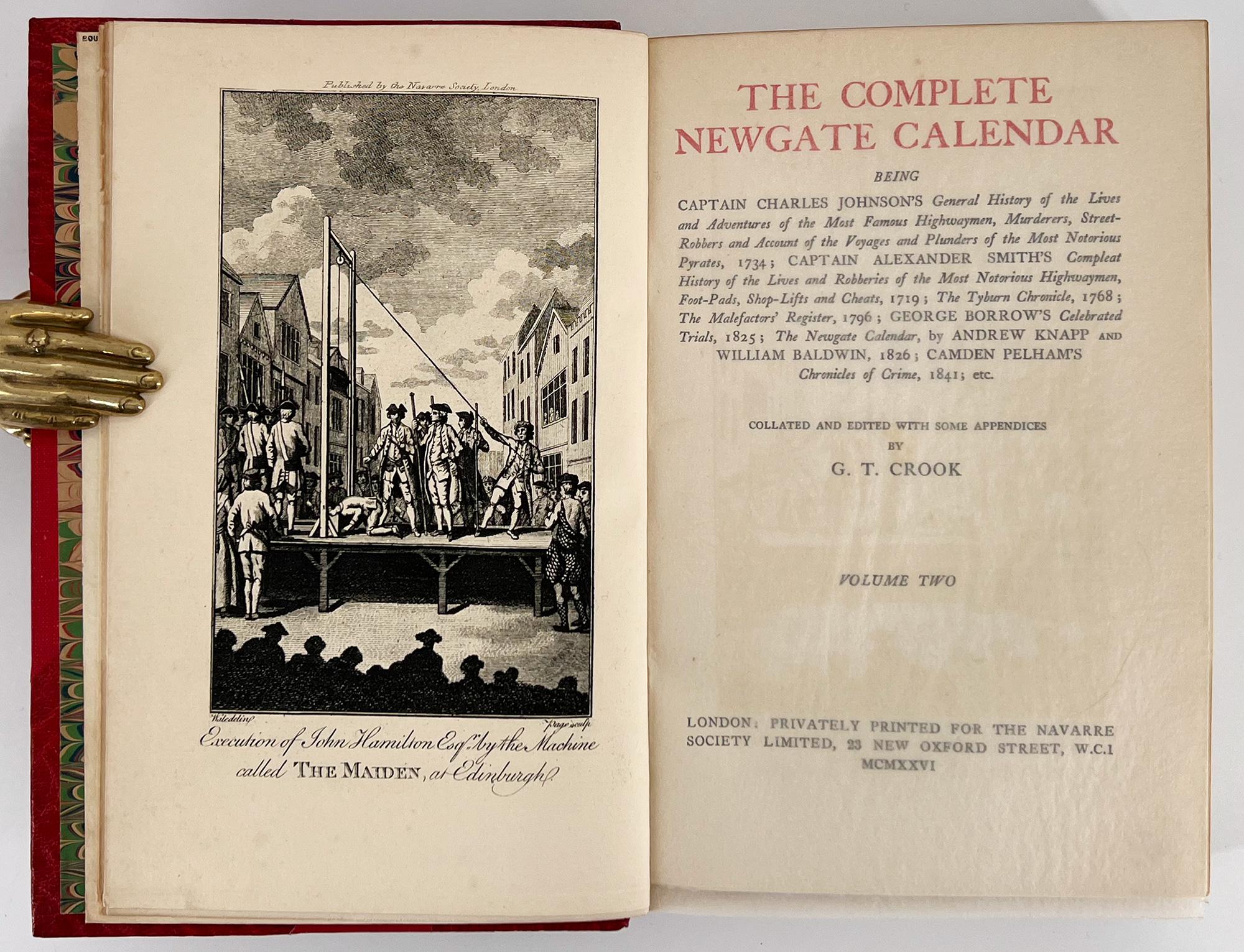 Gilt The Complete Newgate Calendar. Stories of sin, crime, criminals - 5 vol. illustr For Sale