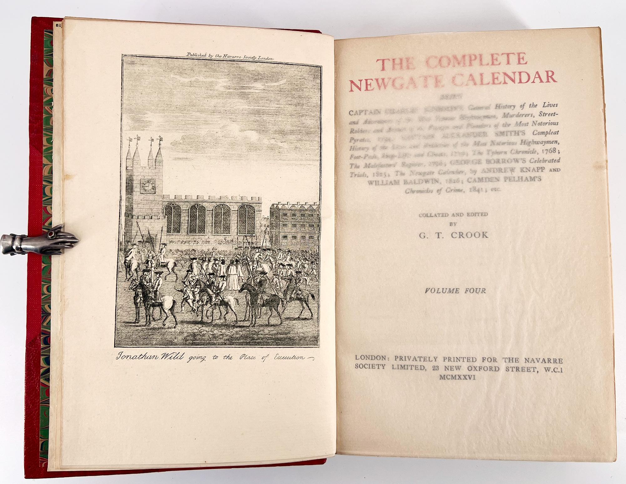 Leather The Complete Newgate Calendar. Stories of sin, crime, criminals - 5 vol. illustr For Sale