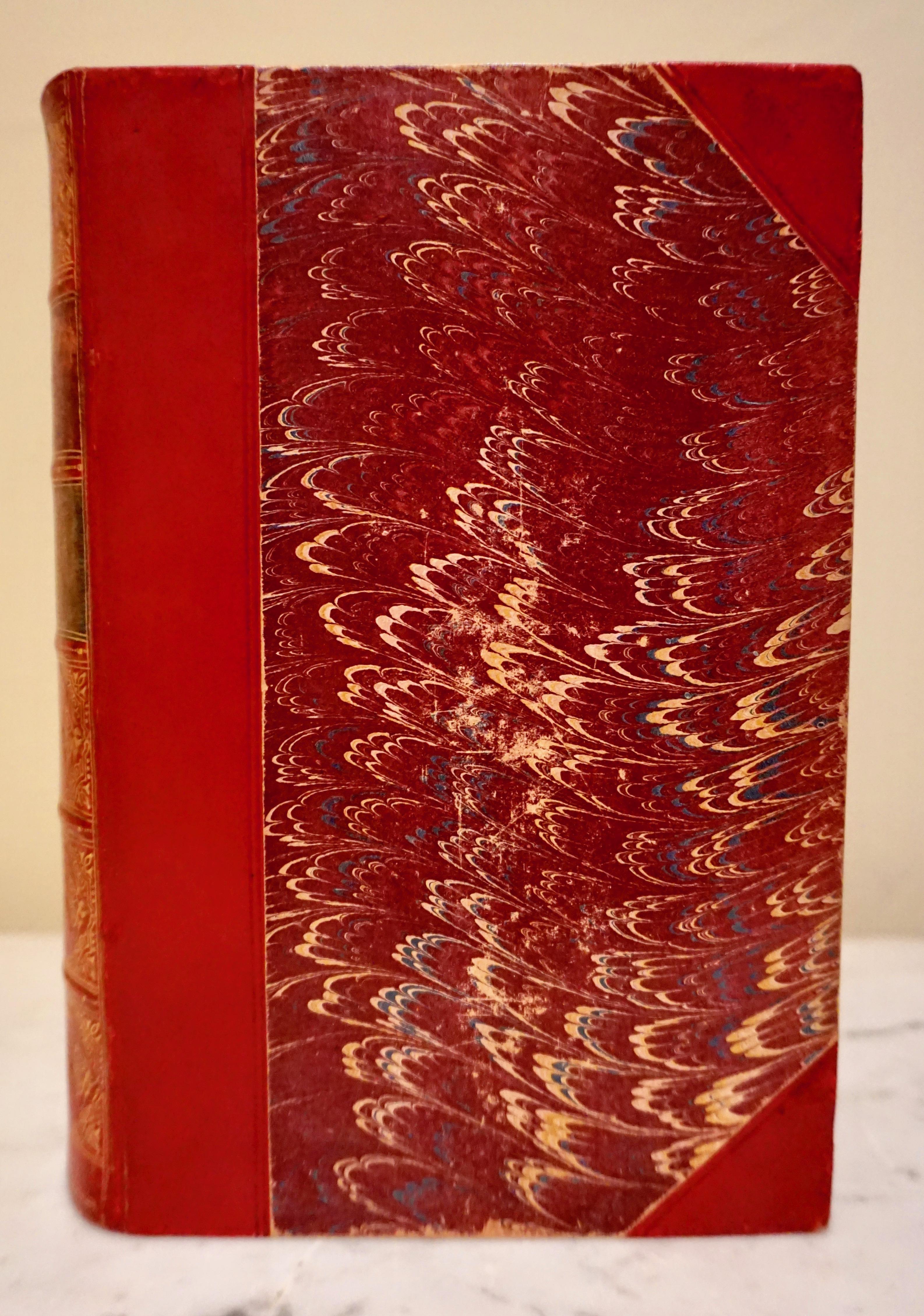 The Complete Works of Charles Dickens Bound in Red Leather and Marbleized Paper 3