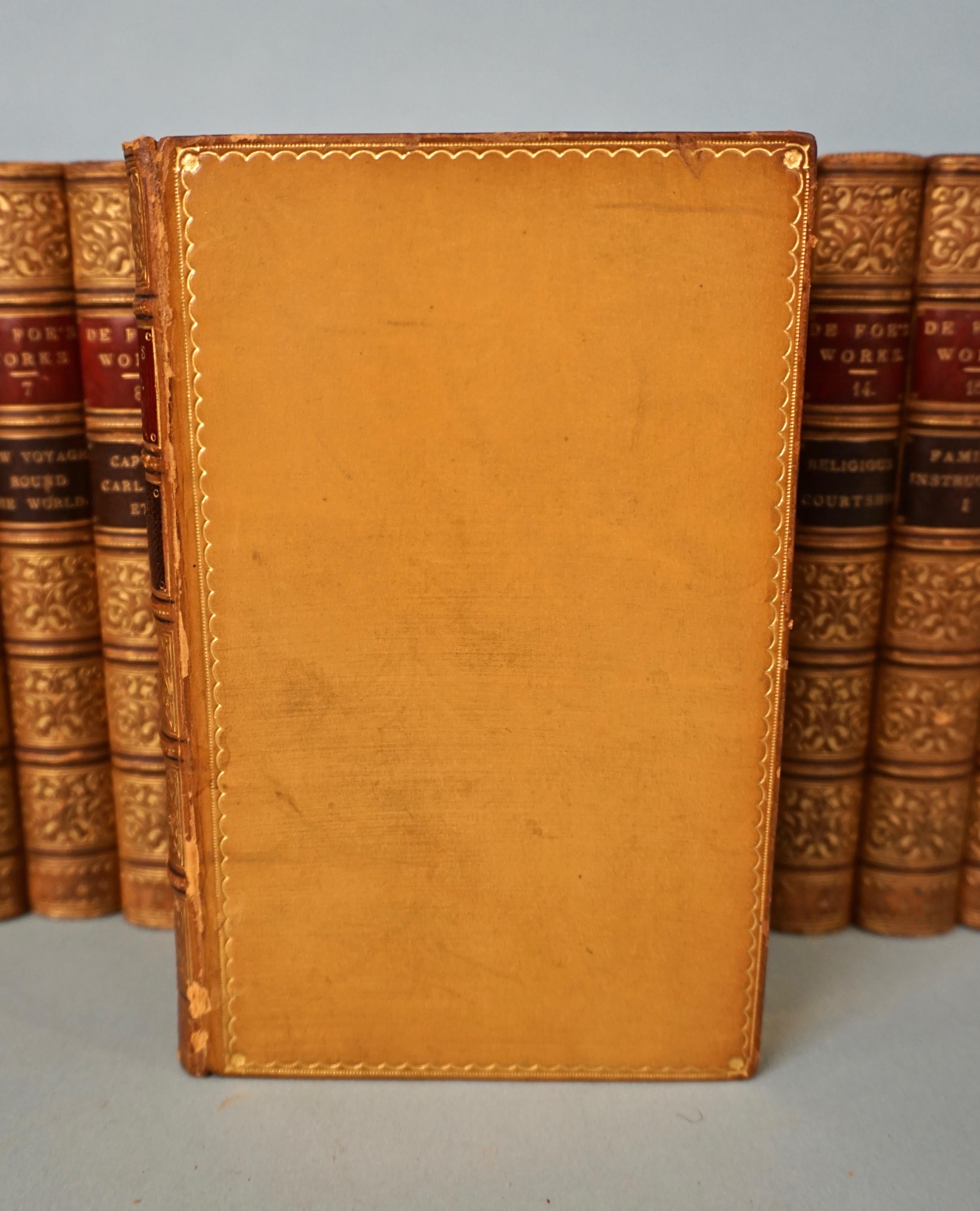 English The Complete Works of Daniel Defoe in 20 Calf Bound Volumes Published, 1840