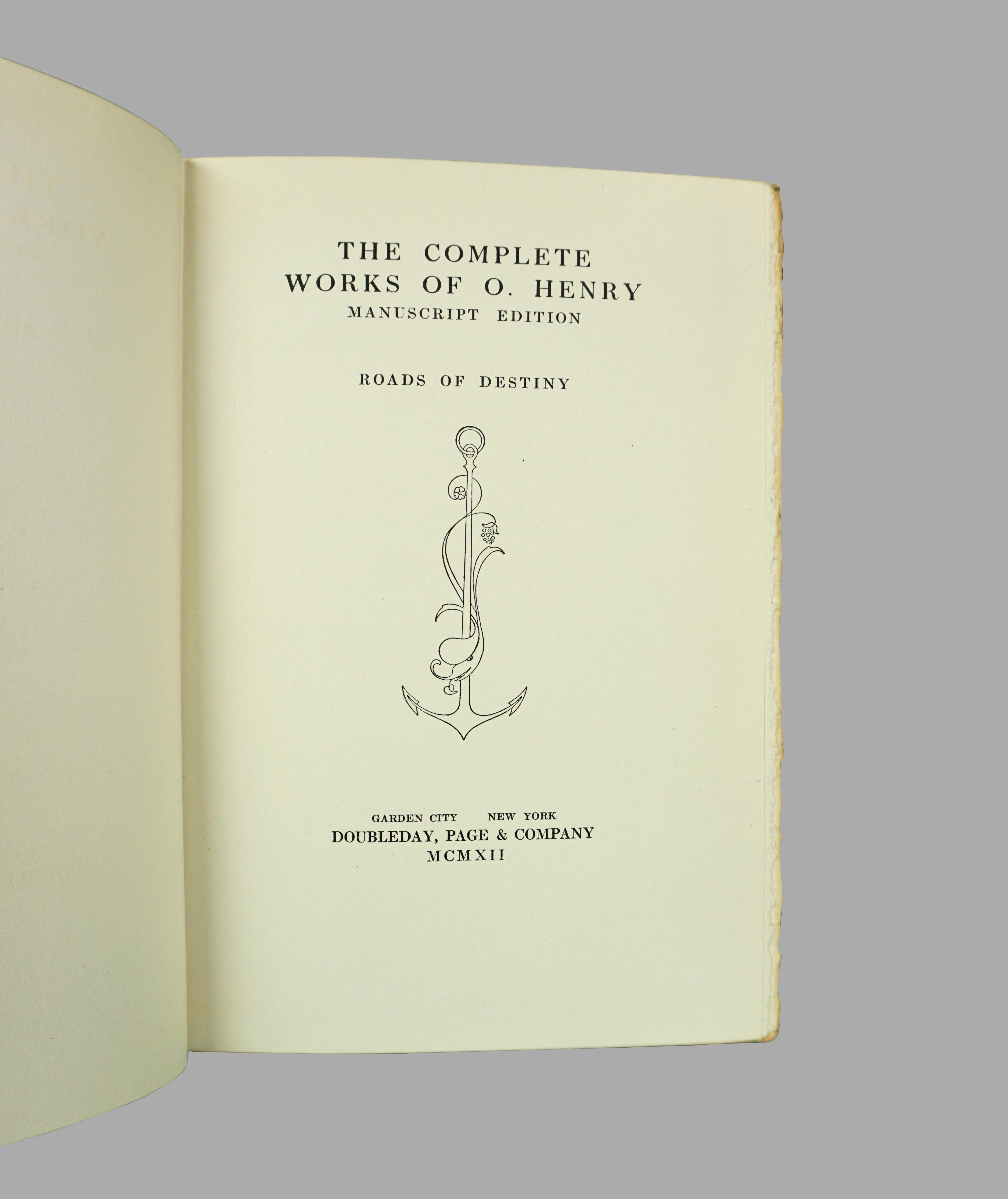 American The Complete Works of O. Henry, Manuscript Edition Limited to 125 Copies For Sale