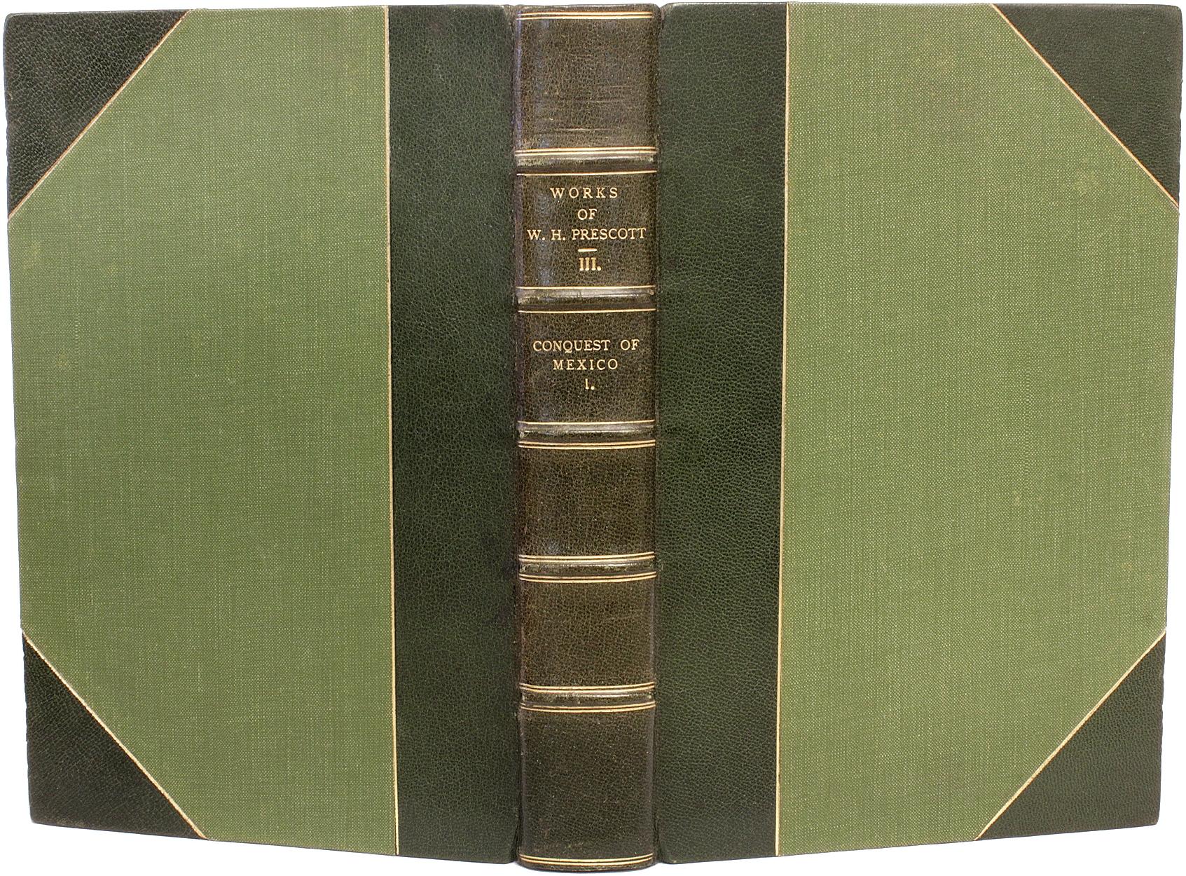 Britannique The Complete Works Of William H. Prescott. 12 VOLS dans une reliure en cuir. en vente