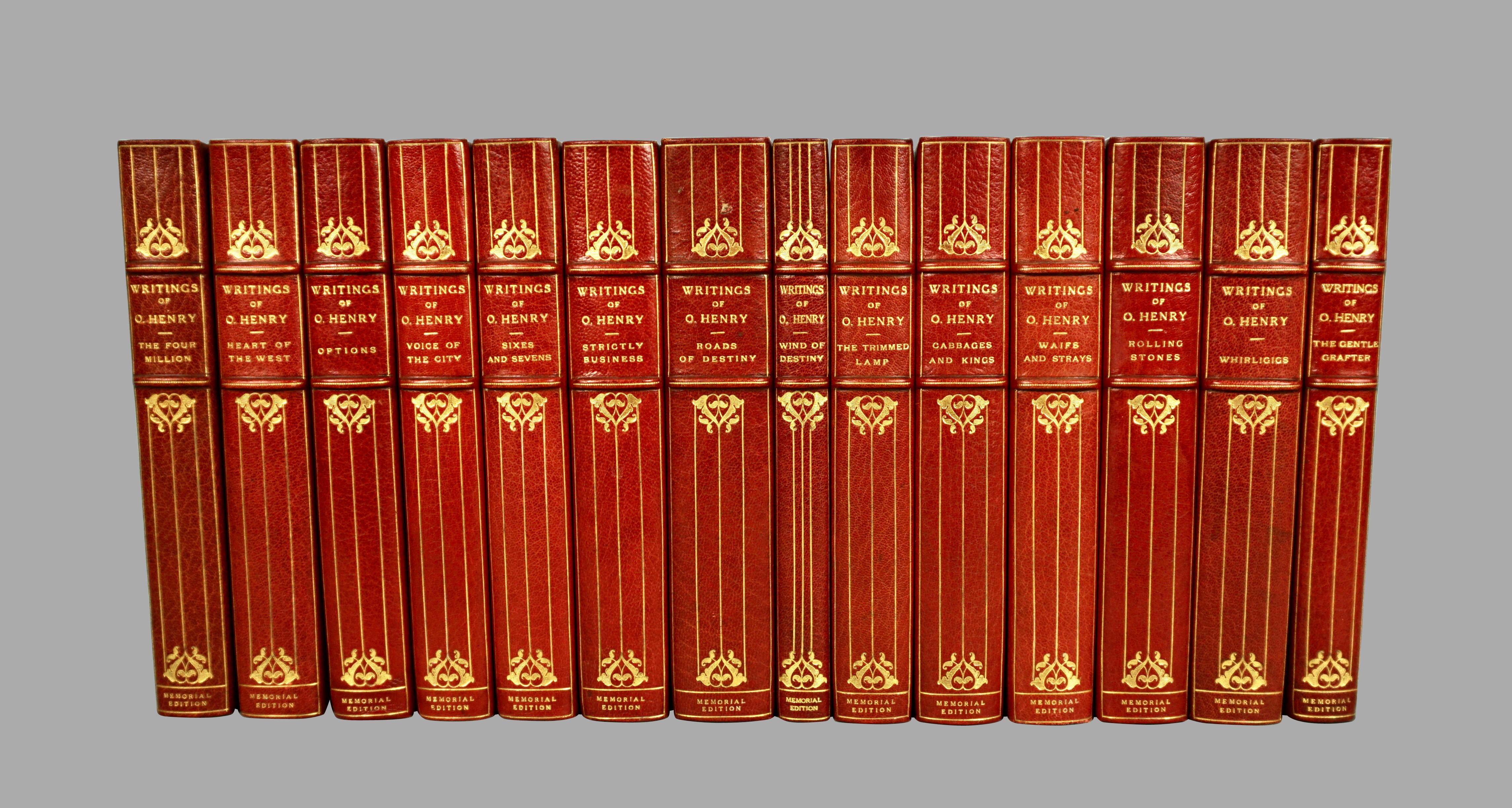 American Complete Writings of O. Henry 14 Red Leather Bound Volumes Limited Edition