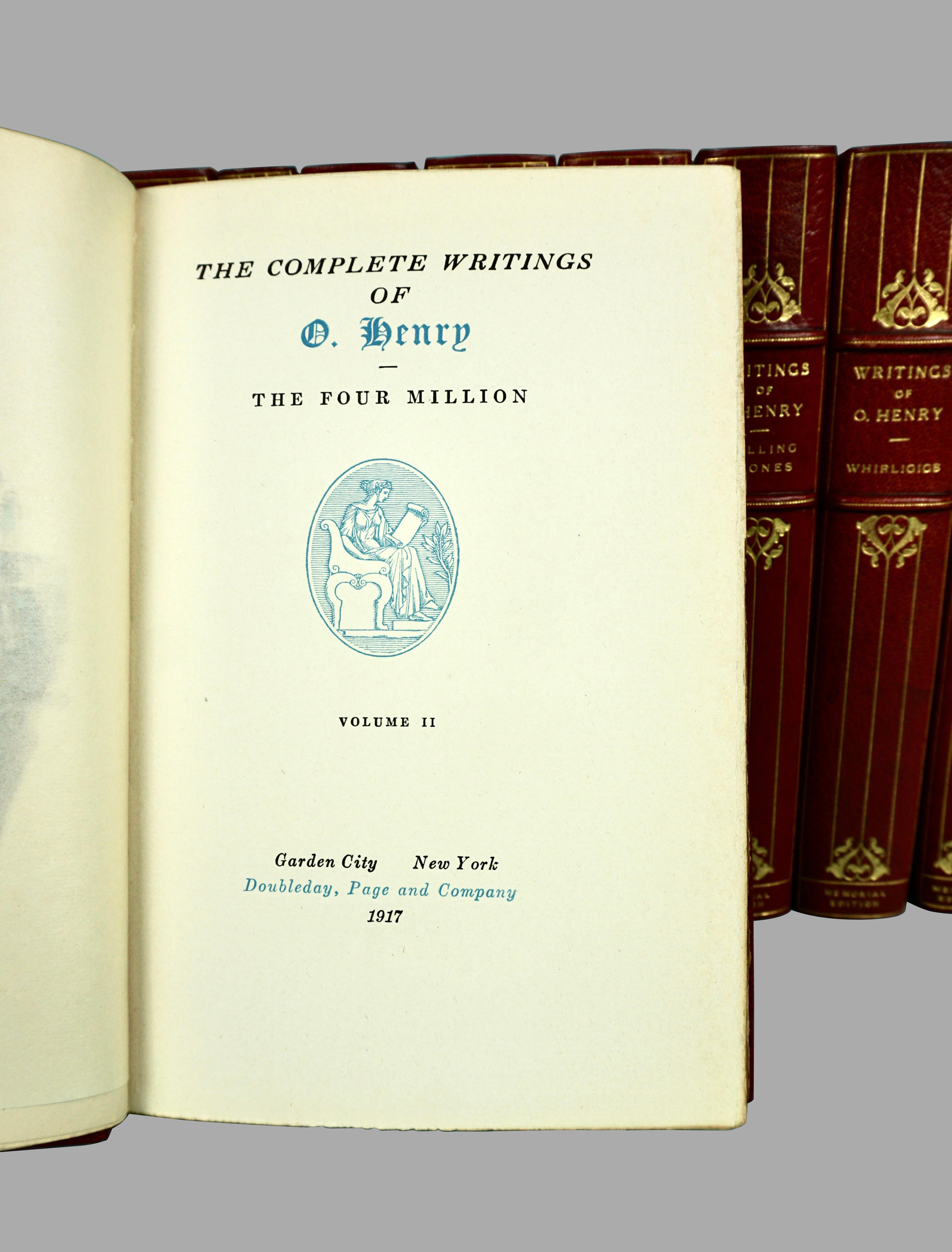 Complete Writings of O. Henry 14 Red Leather Bound Volumes Limited Edition 1