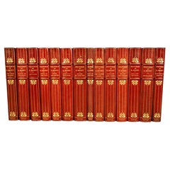 Antique Complete Writings of O. Henry 14 Red Leather Bound Volumes Limited Edition