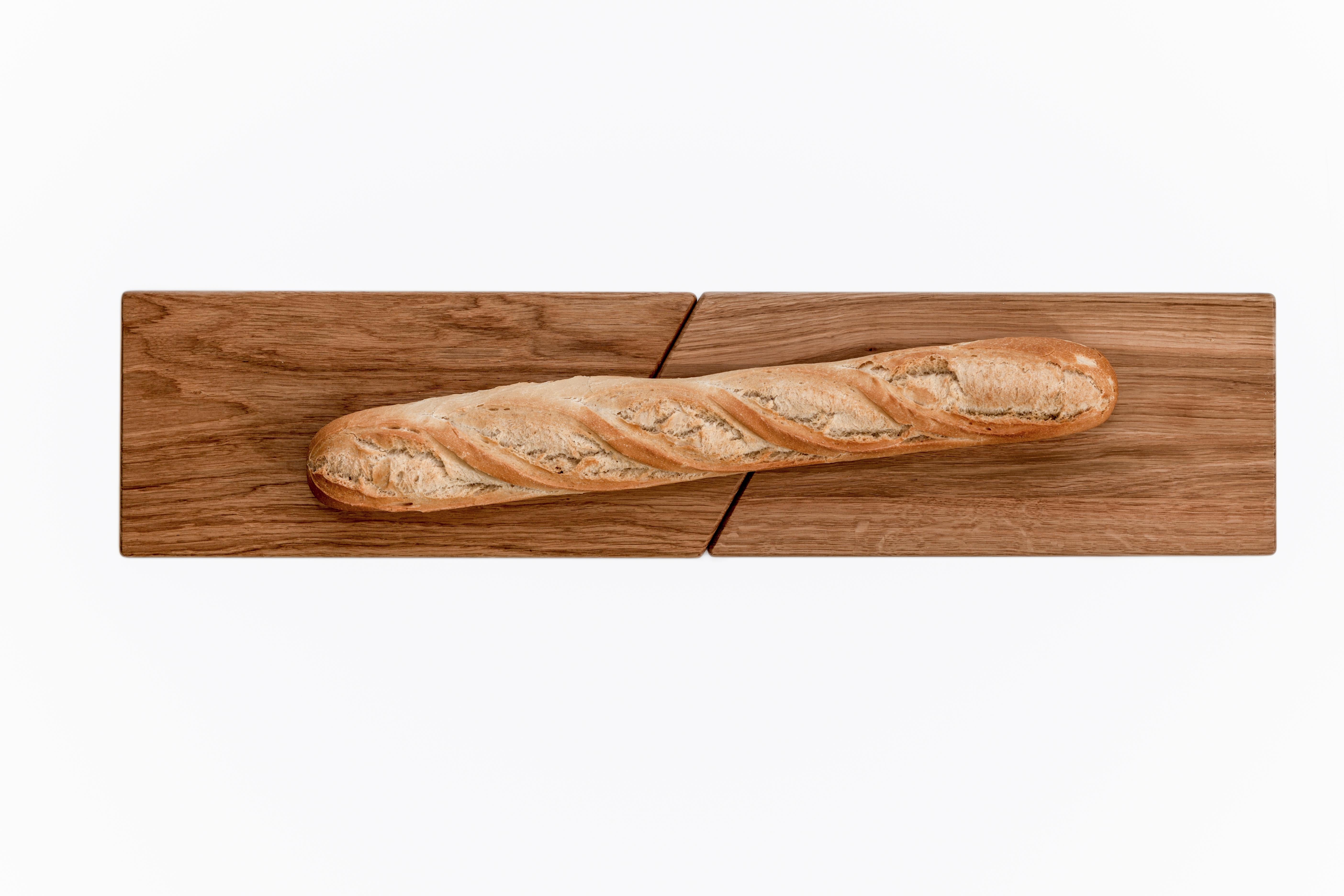 THE CONNCECT serving boards by Tomasz Danielec for Baker Street Boys
Dimensions: 18 W x 75.5 L (connected boards) x 45 L (one board) x 2 H cm
Materials: Oak & Oak
Technique: Handcrafted from European Treated Oak. Polished.

THE CONNECT Serving