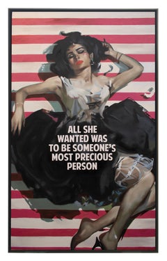 All She Wanted - The Connor Brothers, Oil on Canvas, Text Based Art