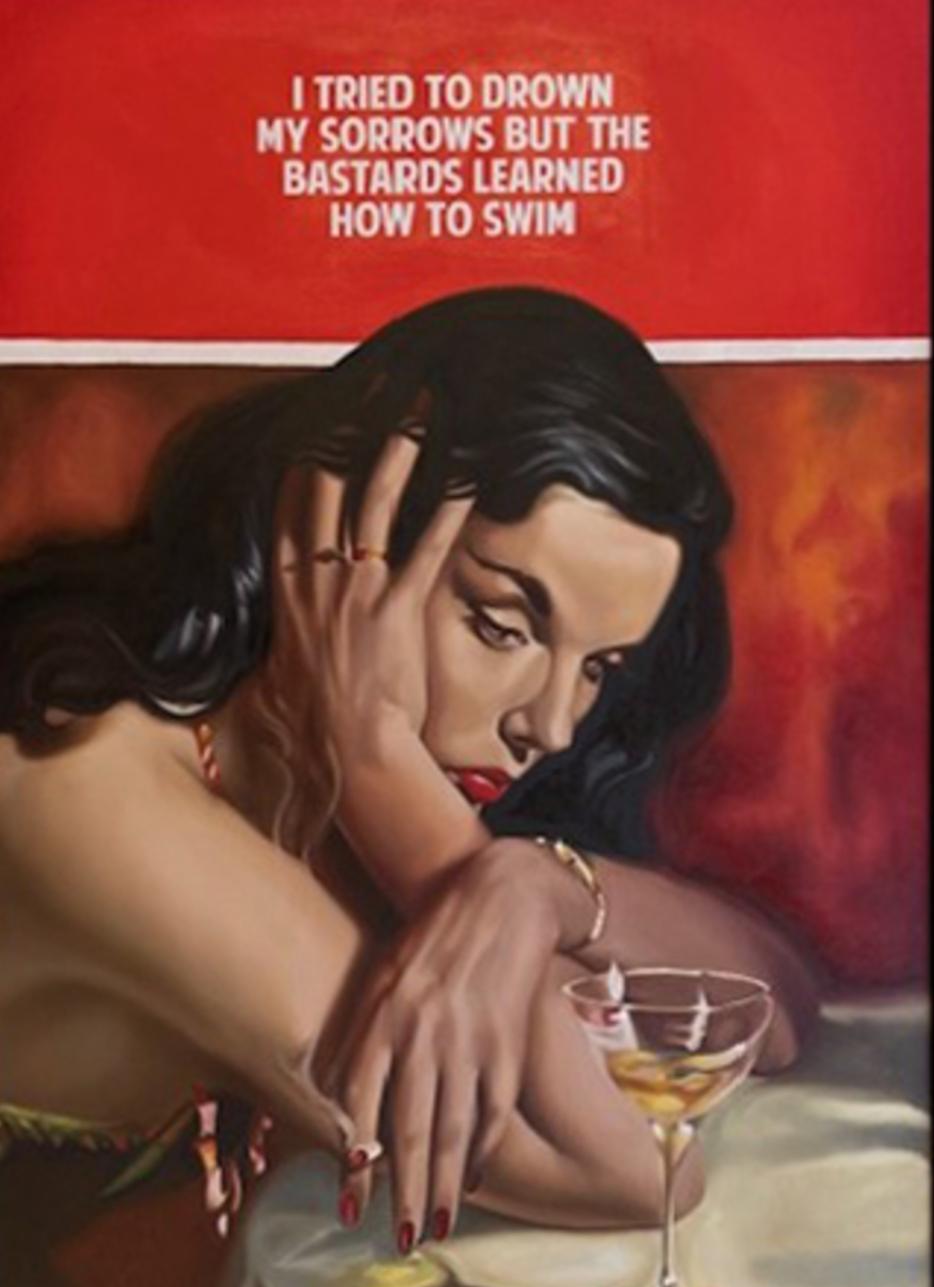 I Tried To Drown My Sorrows by The Connor Brothers - Painting Contemporaneo di The Connor Brothers 