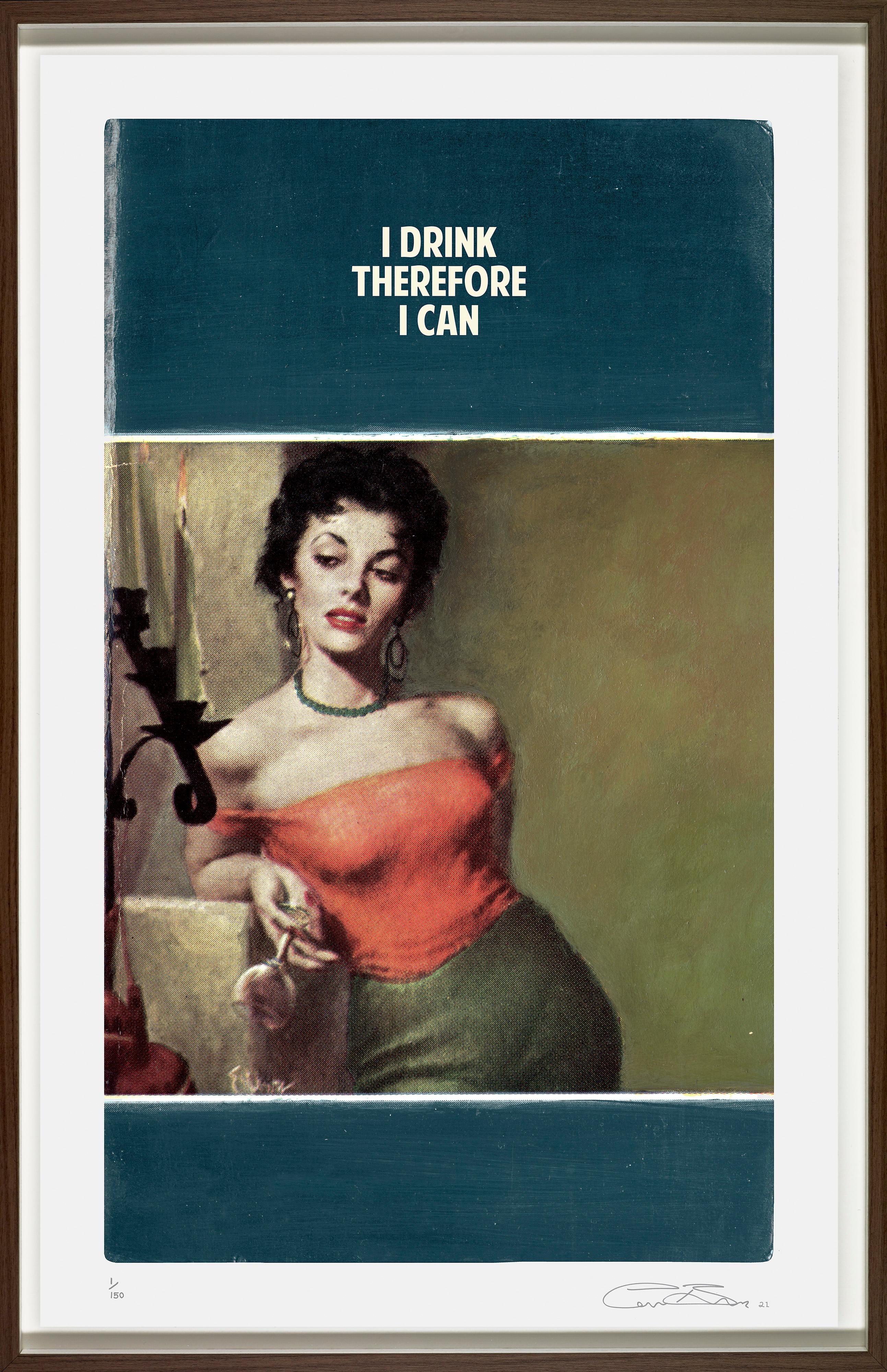 The Connor Brothers  Figurative Print - I Drink Therefore I Can , Print By British Artists The Connor Brothers