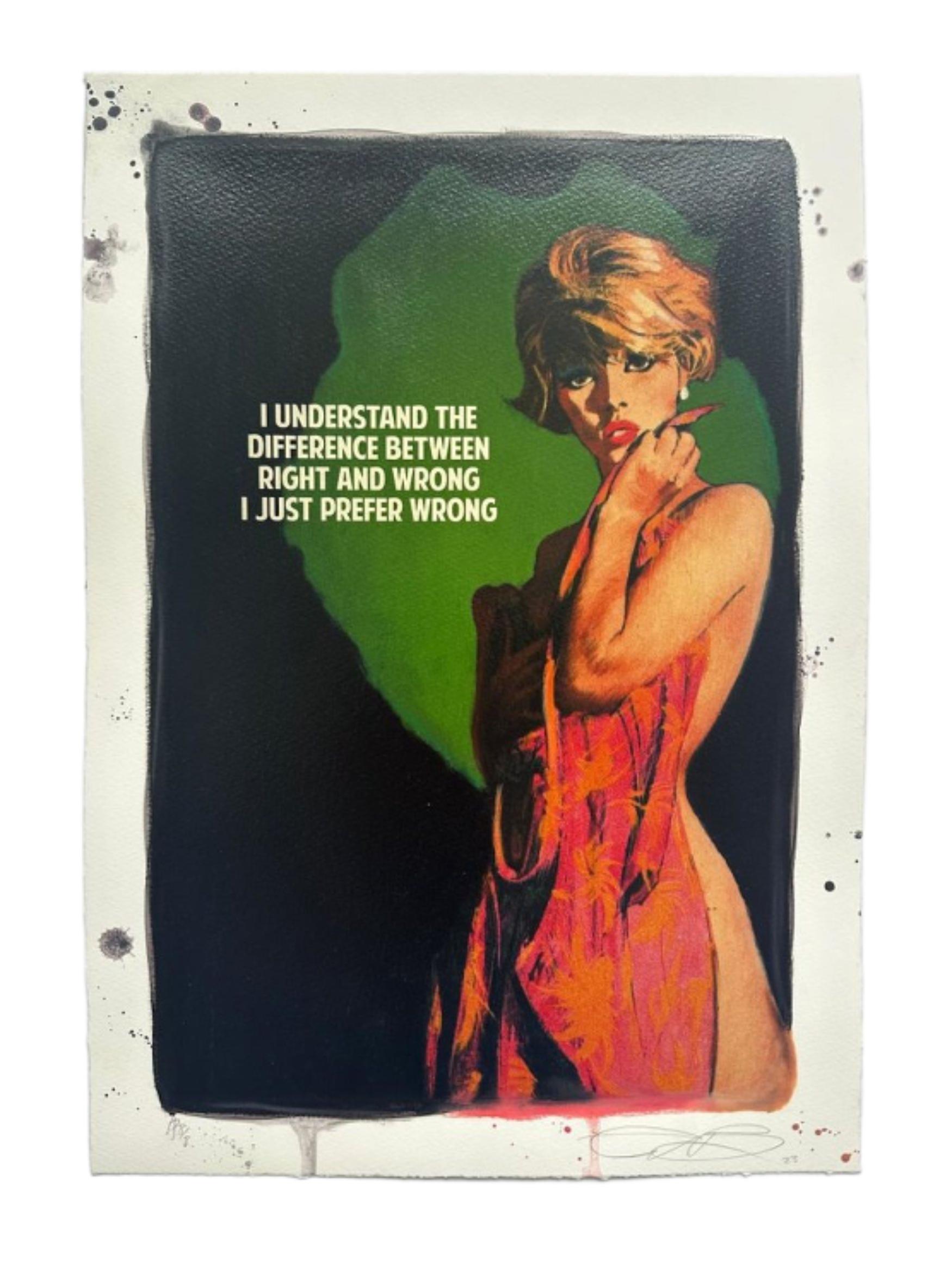 The Connor Brothers  Figurative Print - I Understand Difference Btw Right & Wrong, I Prefer Wrong