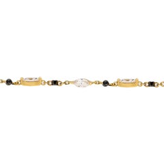 The Constellation Marquise and Black Sapphire Choker, 14kt Yellow Gold