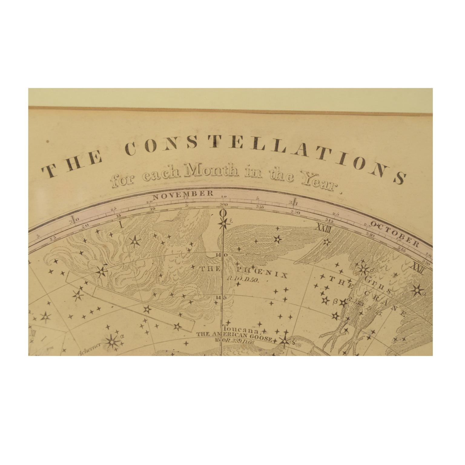 1856s The Constellations Map for Each Month in the Year by FJ Huntington N.Y. 6