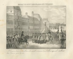 The Consuls Installed at the Tuileries, Paris, Antique Madou Lithograph, 1827