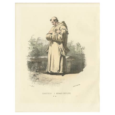 The Contemplative Silence: Chartreux Monk in Reverie, Plate 46, 1862