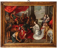 The Continence of Scipio, oil on copper, workshop of Simon de Vos, Flemishschool