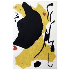 "The Continental, " 2020 Large Black, White & Yellow Collage by Diane Love