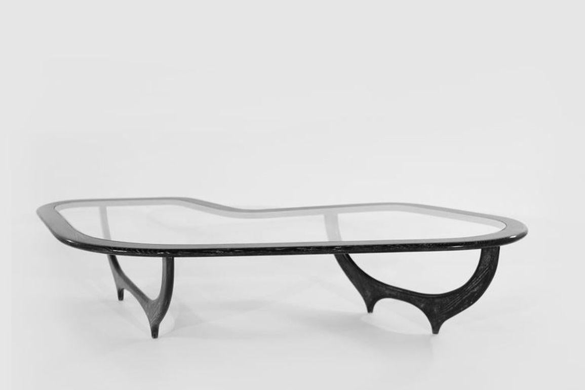 American Contour Coffee Table in Black Ceruse by Stamford Modern For Sale