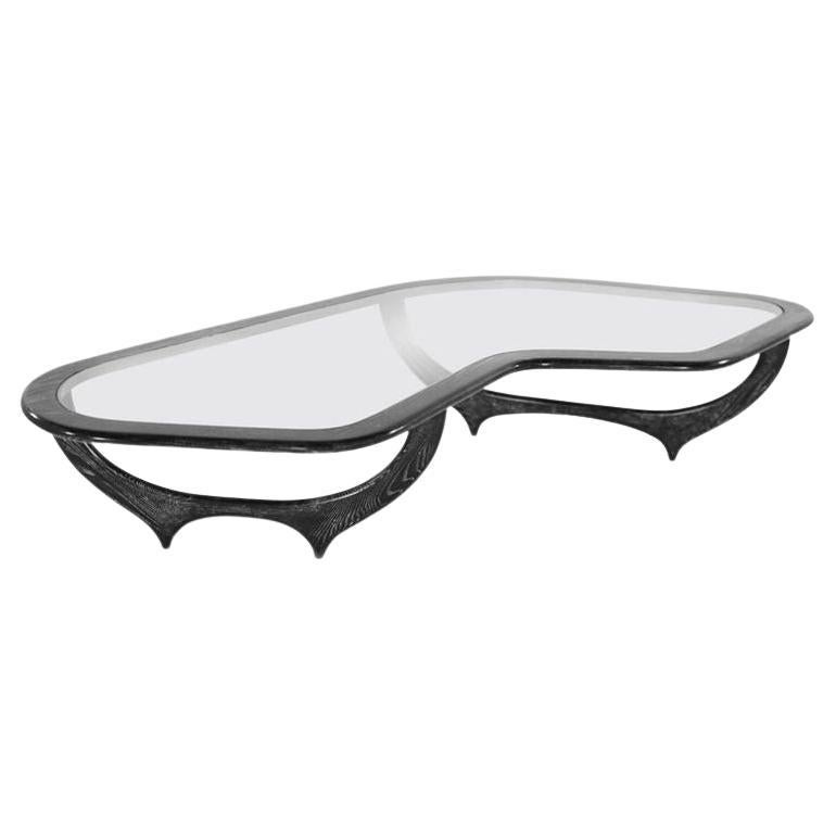 Contour Coffee Table in Black Ceruse by Stamford Modern For Sale