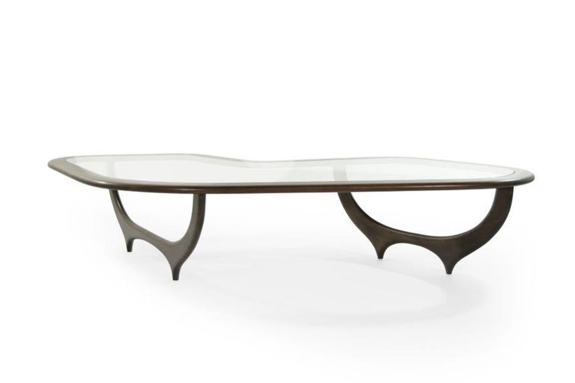Contour Coffee Table in Special Walnut by Stamford Modern In New Condition For Sale In Westport, CT