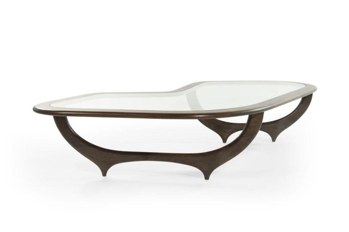 Contemporary Contour Coffee Table in Special Walnut by Stamford Modern For Sale