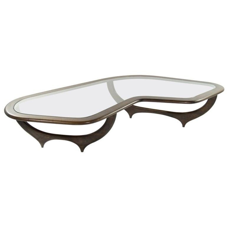 Contour Coffee Table in Special Walnut by Stamford Modern For Sale