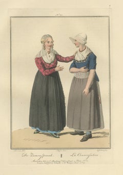 The Conversation, Dutch Costume Print, Maaskamp, 1811