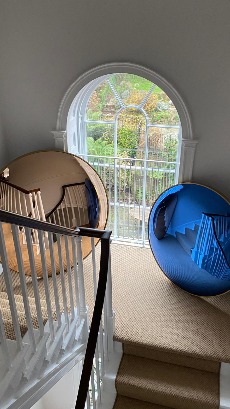 Silvered The Convex Mirror Company - Framed Rose Gold Convex Mirror 150 cm/ 59