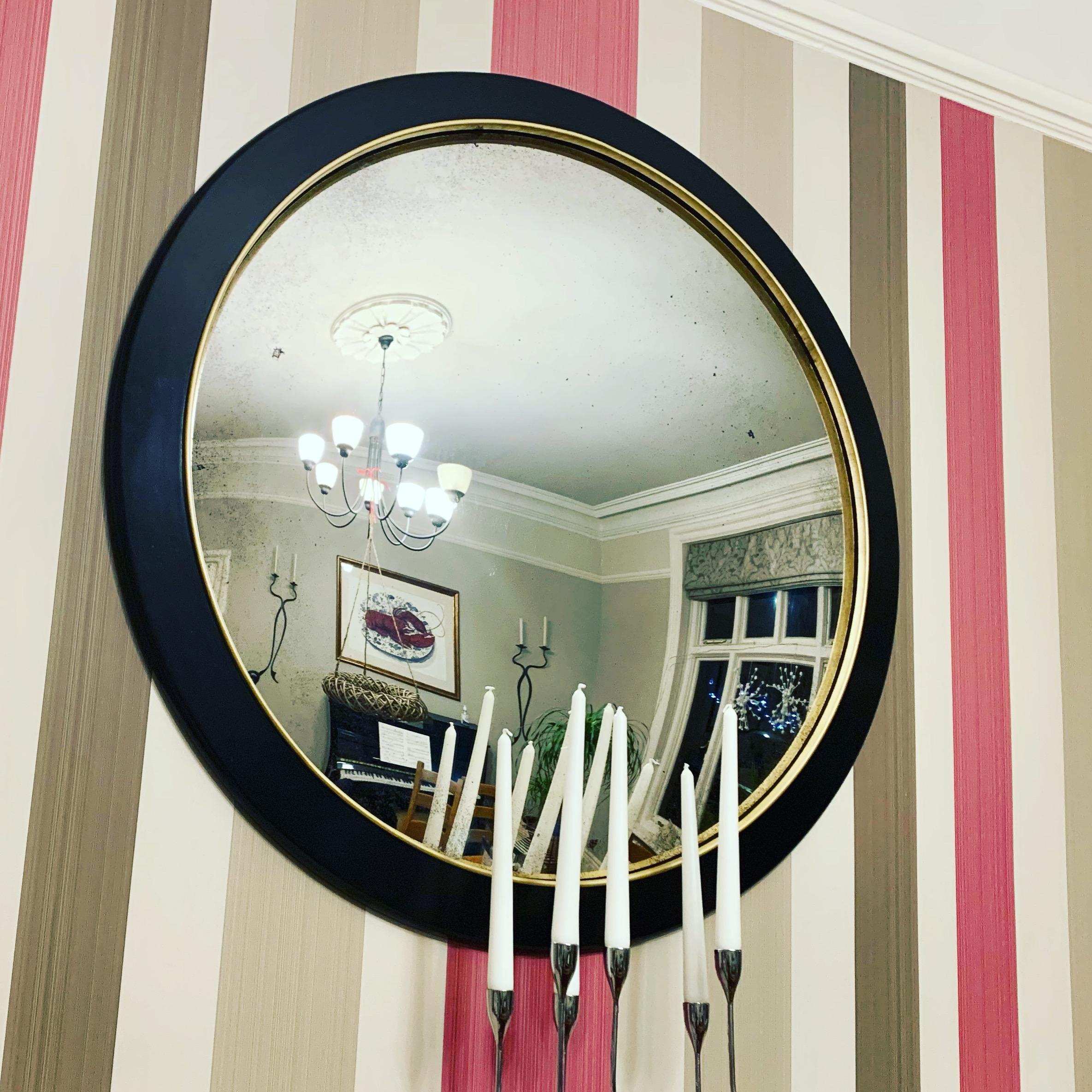 Silvered The Convex Mirror Company - Stilo Nero Convex Mirror 93 cms/37