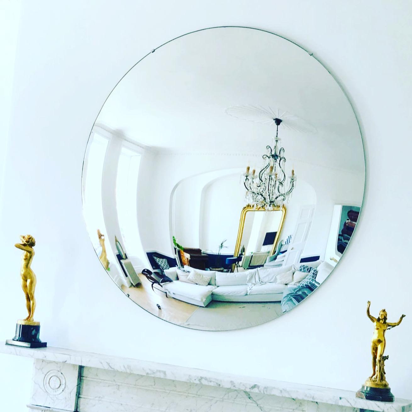 Contemporary The Convex Mirror Company - Stilo Silver Convex Mirror 120 cm/ 47