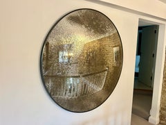 The Convex Mirror Company - Vernazza 120 cms / 47" Silver Antiqued Convex Mirror (miroir convexe argenté)