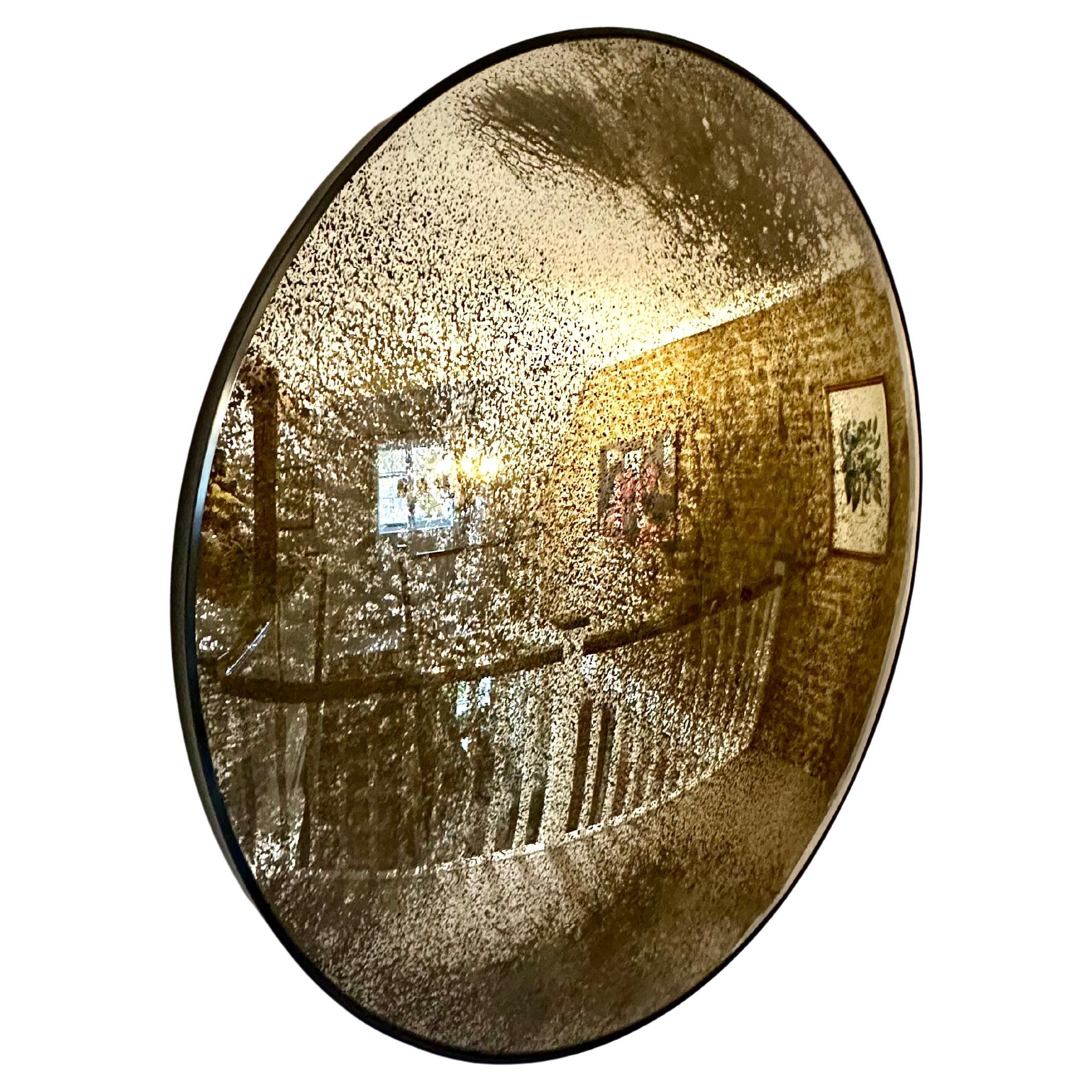 The Convex Mirror Company - Vernazza 120 cms / 47" Silver Antiqued Convex Mirror For Sale