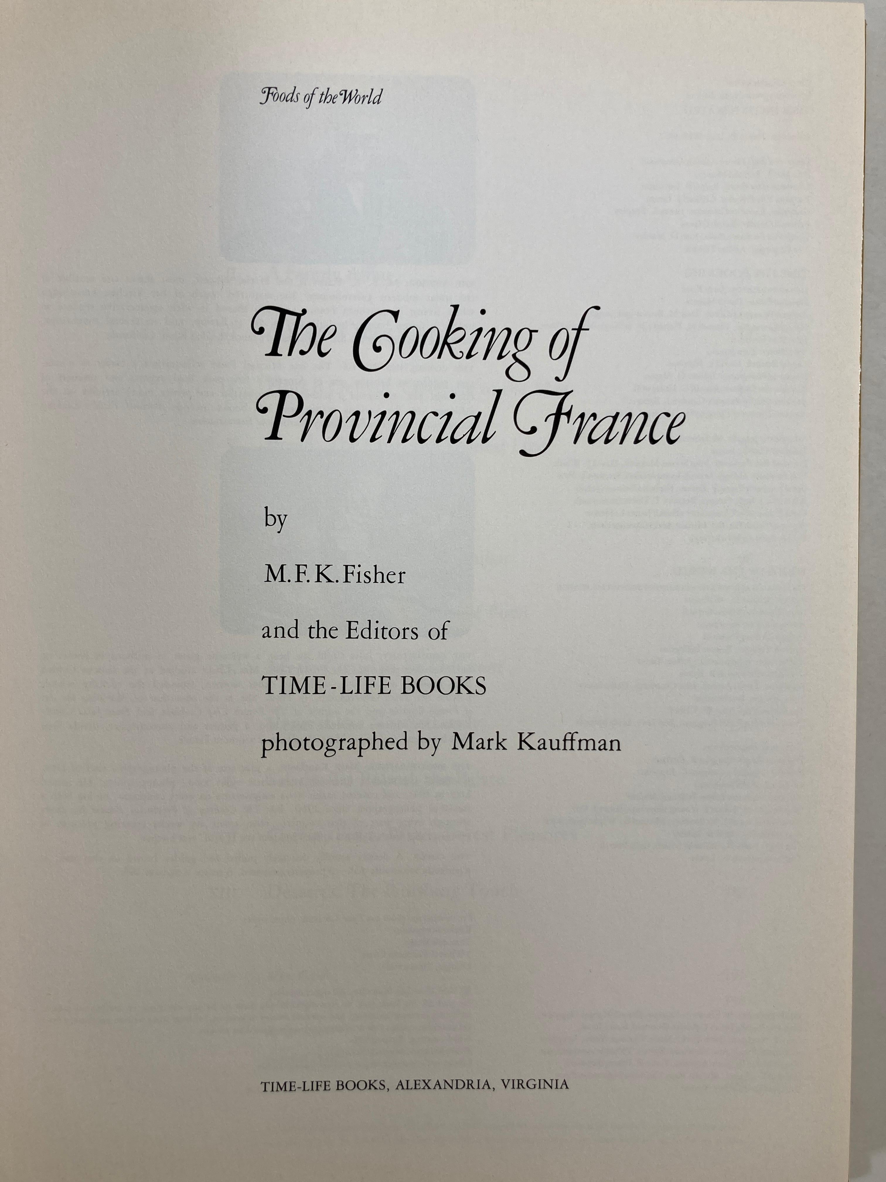 French Provincial The Cooking of Provincial France Hardcover Book For Sale