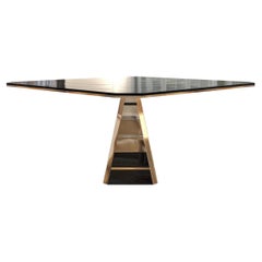 "The Coraggioso" Dining Table or Entryway Table with Bronze and Stainless Steel