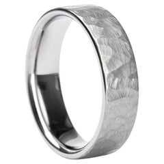 Cornell, Hammered Flat Titanium Lightweight Comfort Fit Wedding Band