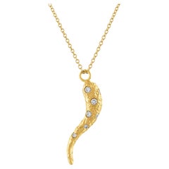 The Cornicello (Italian Horn) Diamond Necklace in 22k Gold