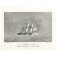 The Corvette Astrolabe in Peril at the Rocks near Legh Island (New Ireland) 1836