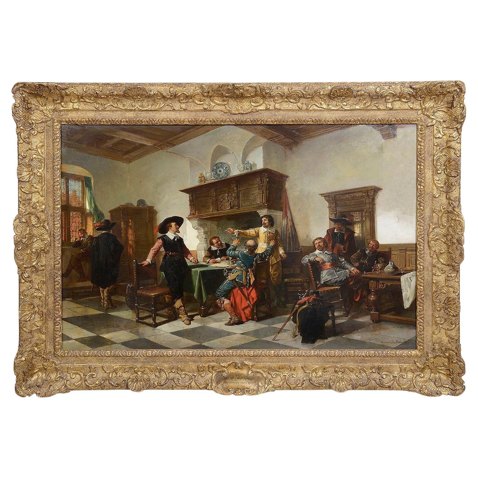 ' The Council of War' Herman Frederick Carol Ten Kate, 19th Century. For Sale