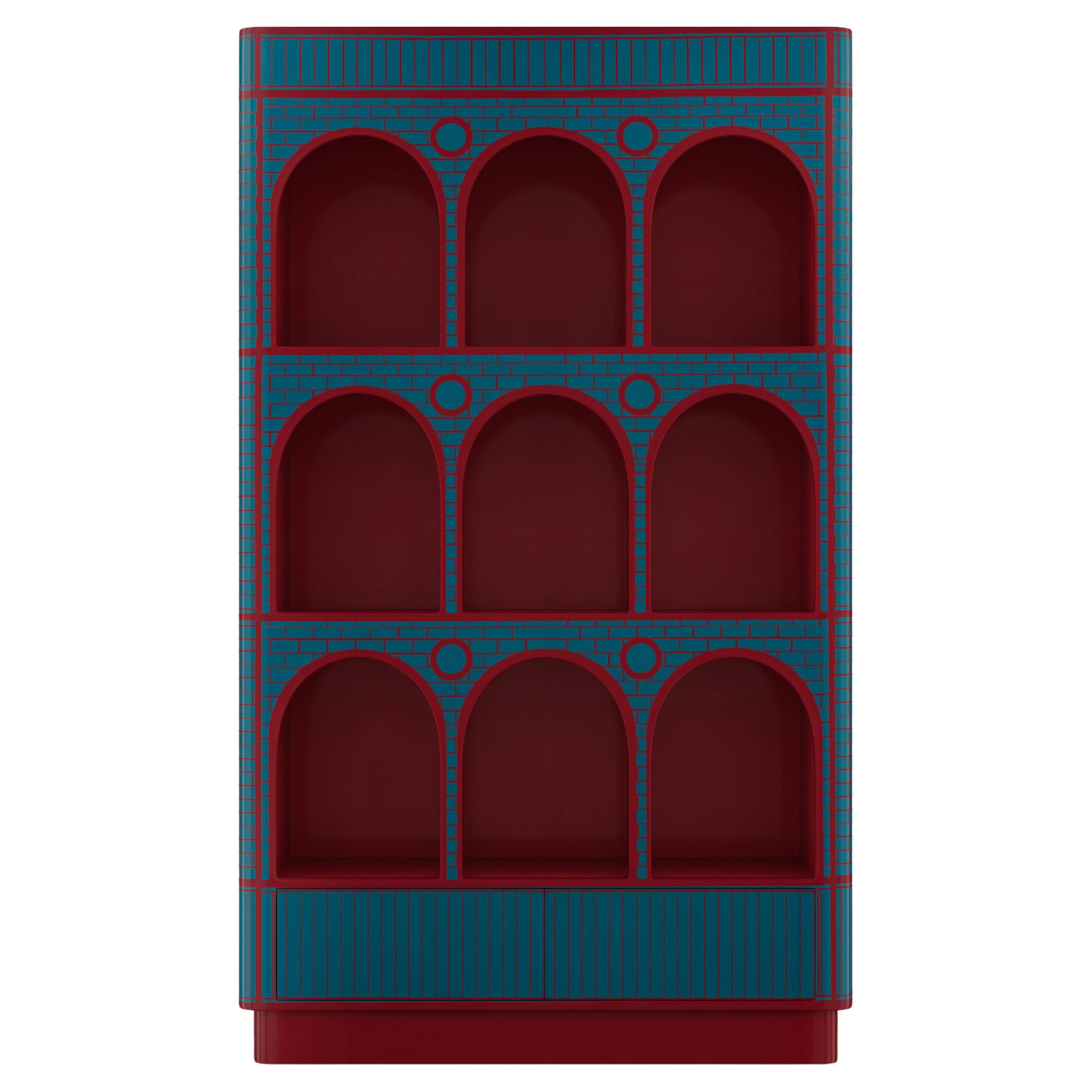Count Berry Blue and Red Showcase Cabinet by Matteo Cibic