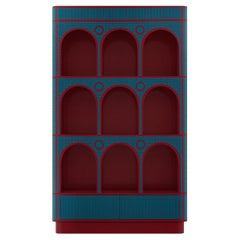 Count Berry Blue and Red Showcase Cabinet by Matteo Cibic